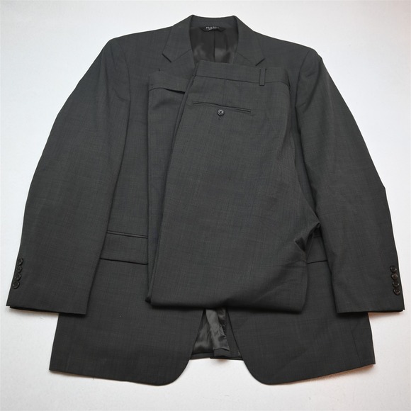 Jos A Bank 42R 36x32 Green 100% Wool Mens Jacket Pants Suit